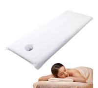 Massage Bed Cover with Face Hole, 32x75 Inch Absorbent Massage Table Cover, Soft Microfiber Couch, Reusable Beauty Bed, White.
