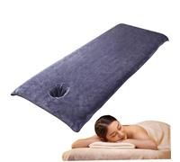 Massage Bed Cover with Face Hole, 32x75 Inch Absorbent Massage Table Cover, Soft Microfiber Couch, Reusable Beauty Bed, Grey