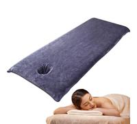 Massage Bed Cover with Face Hole, 32x75 Inch Absorbent Massage Table Cover, Soft Microfiber Massage Couch Cover, Reusable Beauty Bed Cover, Grey, Massage Table Cover