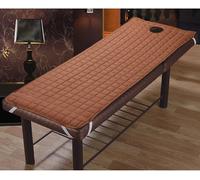 Massage Bed Cover with Face Hole, Quilted Cotton Washable Massage Bed Sheet Cover Beauty Massage SPA Couch Cover Elastic Cord Edge All-Round Wrap for Massage Bed(Coffee,190x80cm/75x31in)