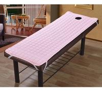 Massage Bed Cover with Face Hole, Quilted Cotton Washable Massagebed Sheet Cover Beauty Massage SPA Couch Cover Elastic Cord Edge All-Round Wrap for Massage Bed(Pink,185x70cm/73x27in)