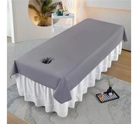 Massage Bed Cover with Face Hole - Soft, Washable & Waterproof Microfiber Salon Sheet, Breathable SPA Table Sheets, Couch Cover for Beauty & Mattress Protection(Gray,200cmx120cm-With Hole)
