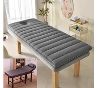 Massage Bed Mattress with Face Hole Elastic Straps, Memory Foam Soft Breathable Beauty Mattress, Portable Roll Up Thick Bed Pad for SPA Hotel Beauty Salon/Gray 6cm/R 70x190cm