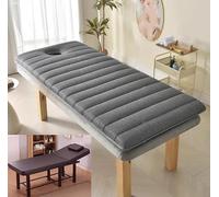 Massage Bed Mattress with Face Hole Elastic Straps, Memory Foam Soft Breathable Beauty Mattress, Portable Roll Up Thick Bed Pad for SPA Hotel Beauty Salon/Gray 6cm/S 70x190cm