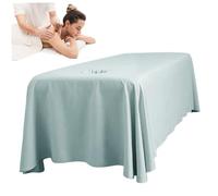 Massage Bed Sheet, 114x71" Breathable Massage Table Skirt with Face Hole, Washable Reusable Beauty Bed Cover for Salon Spa, Blue