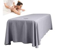 Massage Bed Sheet, 114x71" Breathable Massage Table Skirt with Face Hole, Washable Reusable Beauty Bed Cover for Salon Spa, Dark Grey
