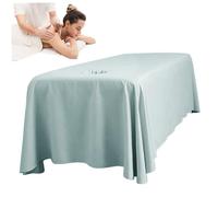 Massage Bed Sheet, 114x71" Breathable Massage Table Skirt with Face Hole, Washable Reusable Beauty Bed Cover for Salon Spa, Blue