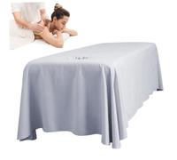 Massage Bed Sheet, 114x71" Breathable Massage Table Skirt with Face Hole, Washable Reusable Beauty Bed Cover, Spa Cover for Salon, Light Gray, Utilisation IntéRieure