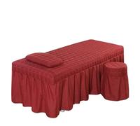 Massage Bed Sheet Square Head Quilted Thicken Beauty Salon Lash Massage Table Bed Skirt Mattress Cover SPA Treatment with Face Breath Hole Sheet(Color-10,Square Head 190x70cm)