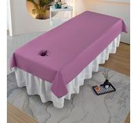 Massage Bed Sheet with Face Hole 78.74x47.24” Beauty Salon Spa Bed Replacement Cover Waterproof Spa Treatment Massage Sheet Set Machine-Washable for Salons Spa and Therapists