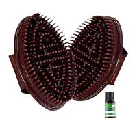 Massage Brush, 2PCS Professional Soft Elastic Meridian Massage Brush with 10ml Essential Oil and Meridian Map for Neck, Back, Lumbar Spine, Feet, Legs