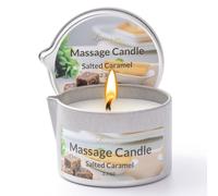 Massage Candle Low Temp Natural Soy Wax, Essential Oil Based Therapy Massage Oil for Skin Care,Body Therapy Candle for Home SPA 65g (Salted Caramel)