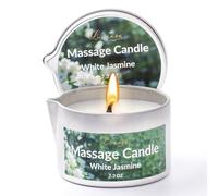 Massage Candle Soy Wax Low Temp, Coconut Jojoba Body Oil, 65g White Jasmine