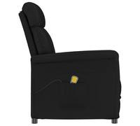 Massage Chair Black Microfibre 96.5 x 70.5 x 95 cm with 6-Point Massage Function USB Power Source Ergonomic Adjustable Ideal for Living Room Office Recliner Chair