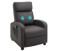 Massage Chair Brown Recliner 98x68x88cm High Back 150° 2-Point Massage w/Remote
