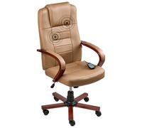 Massage Chair DIAMOND with Heating Leather Light Brown
