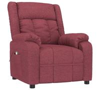 vidaXL Massage Chair Wine Red Fabric