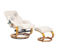 Massage Chair FORCE with Footstool Faux Leather Light Beige