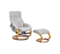 Massage Chair FORCE with Footstool Faux Leather Light Grey