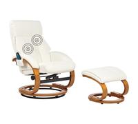 Massage Chair FORCE with Footstool Faux Leather White
