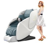 Massage Chair Full Body, Electric Massagers Zero Gravity SL Track Massage Recliner with Star Lights, AI Voice Function, Convenient Charging and Body Scan Shiatsu Automatic Calf Extension(White)