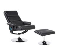 Massage Chair LEGEND with Footstool Faux Leather Black