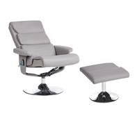 Beliani Massage Chair Legend With Footstool Faux Leather Grey