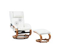 Massage Chair MAJESTIC with Footstool Faux Leather Light Beige