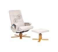 Massage Chair RELAXPRO with Footstool Faux Leather Light Beige