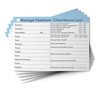Massage Client Cards A6 Size - Salon and Therapist Customer Consultation Record - Treatment Services Essentials - Profile and Recording Forms - Beauty Stationery - 105x148mm - Pack of 200