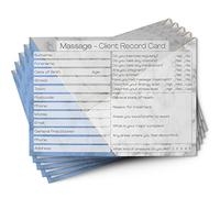 Massage Client Record Cards A6 Size Salon Therapist Customer Consultation Mobile Therapist Treatment Services Essentials Profile Recording Forms - Gift Loyalty Vouchers Beauty Stationery Pack of 50