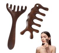 Massage Comb,2 Pieces Wooden Scalp Massager,Wide Tooth Sandalwood Hair Comb,Head Massage Tools for Relaxing Scalp Care and Blood Circulation Stimulation