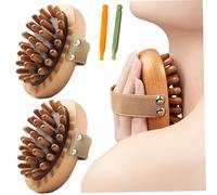 Massage Comb, 2Pcs Meridian Brush Massage Body, Portable Wood Tools with Strap & Acupuncture Pens for Cellulite Remover, Shaping, Muscle Pain Relief, Style-3