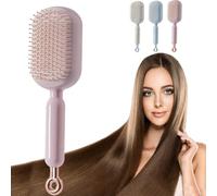 Massage Comb - Abs Retractable Air Cushion Hair Brush, Smooth Cleaning Hair Comb, Anti Static Detangling Brush, for Curly Straight Thick Thin Wet Dry Hair (Pink)