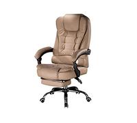 Massage Computer Chair, Heated Recliner Leather Swivel Chair with Footrest - High Back