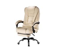 Massage Computer Chair, Heated Recliner Leather Swivel Chair with Footrest - High Back