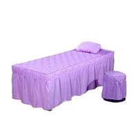 Massage Couch Cover Beauty Salon Bed Cover+Pillowcase 2pcs Set SPA Massage Skin-Friendly Table Sheet Bedskirt with Hole Colchas(Color 4,60x180 cm)