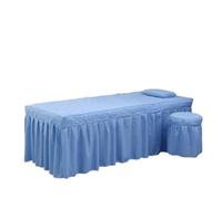 Massage Couch Cover Beauty Salon Bed Cover+Pillowcase 2pcs Set SPA Massage Skin-Friendly Table Sheet Bedskirt with Hole Colchas(Color 19,80x190 cm)
