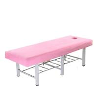 Massage Couch Cover Thick Velvet Bed Cover Simple Solid Color Beauty Covers Massage for Hotel Salon(Pink,180x60cm)