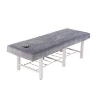Massage Couch Cover Thicken Velvet Beauty Salon Massage Table Fitted Bed Sheet Skin-Friendly SPA Cover with Hole(Gray,190x80)