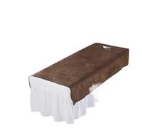 Massage Couch Cover Velvet Beauty Salon Bed Sheets SPA Massage Table Cover Bedspread Soft Sheet with/no Hole(Brown,80x200cm no Hole)