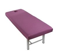 Massage Couch Cover White Massage Table Bed Fitted Sheet Elastic Full Cover Cosmetic SPA with Face Hole(Dosha Purple,190x80)