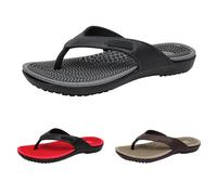 Massage Flip Flops for Men Women Arch Support Summer Breathable Beach Thong Sandals, Lightweight Acupressure Massage Sliders, Relief Plantar Fasciitis Heel Arch Arthritis Pain Black