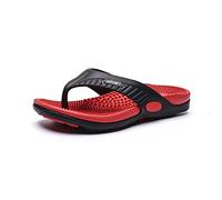 Massage Flip Flops,with Arch Support Summer Breathable Beach Shoes,Acupressure Sandals Massage Slippers,Relief Plantar Fasciitis Heel Arch Arthritis Pain Massage Slippers(Size:EU 40,Color:Red)