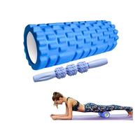 Massage Foam Roller and Bar for Muscle Therapy. Pilates and Yoga Roller. Fitness Foam Roller. Foam Cylinder for Pain Relief, Home Training and Gym Workout.
