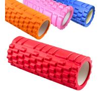 Massage Foam Roller - Orange - Pilates Muscle Physio Leg Back Yoga Gym with Free Carry Bag (Red)
