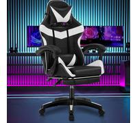 Massage Gaming Chair Leather Racing Office Executive Recliner With Leg Rest Home