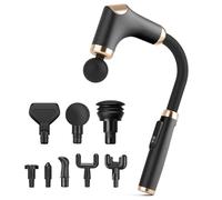 Massage Gun, 8 Heads Hand Massager, 3 Modes Muscle Massage Gun, 6 Speed Levels Back Massager for Pain Relief, Mini Massage Gun Deep Tissue, Ultra Quiet Body Massager Long Handle Ergonomic Design