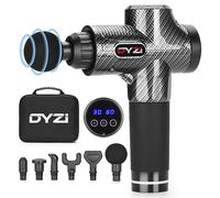 Massage Gun- Deep Tissue Muscle Massager with 6 Heads-Adjustable Professional Handheld Massage Gun with LCD Touch Screen- Portable 30 Speed Powerful Percussion Muscle Gun for Pain Relief & Relaxation