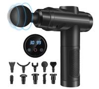 Massage Gun Deep Tissue, Muscle Percussion Massager with 30 Speeds Quiet Hand Massagers with LCD Touch Screen 10 Heads for Shoulder Body Back